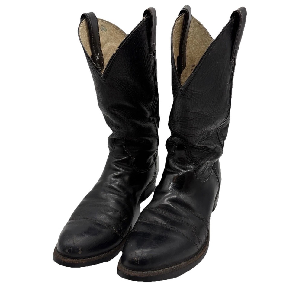 Justin Boots Men's Sz 9.5 D Black Tobias Classic Dress Western Style 3040